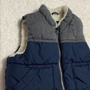 BABY GAP boys Sz 18mo - 24mo puffer vest navy / grey waterproof  and lined ¥